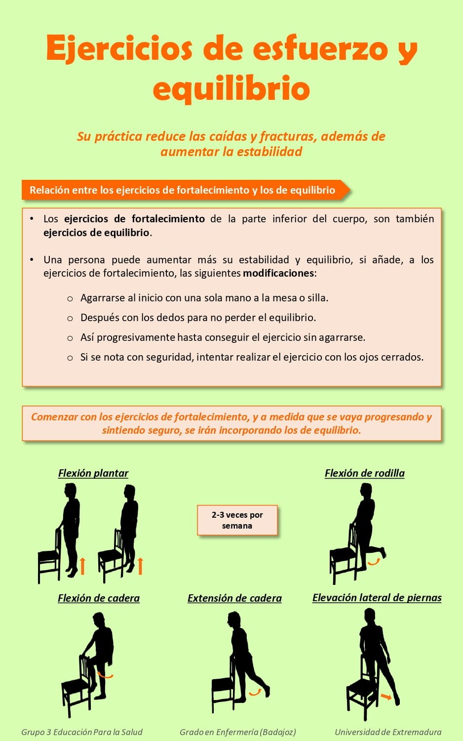 3. Ejercicios de esfuerzo y equilibrio
