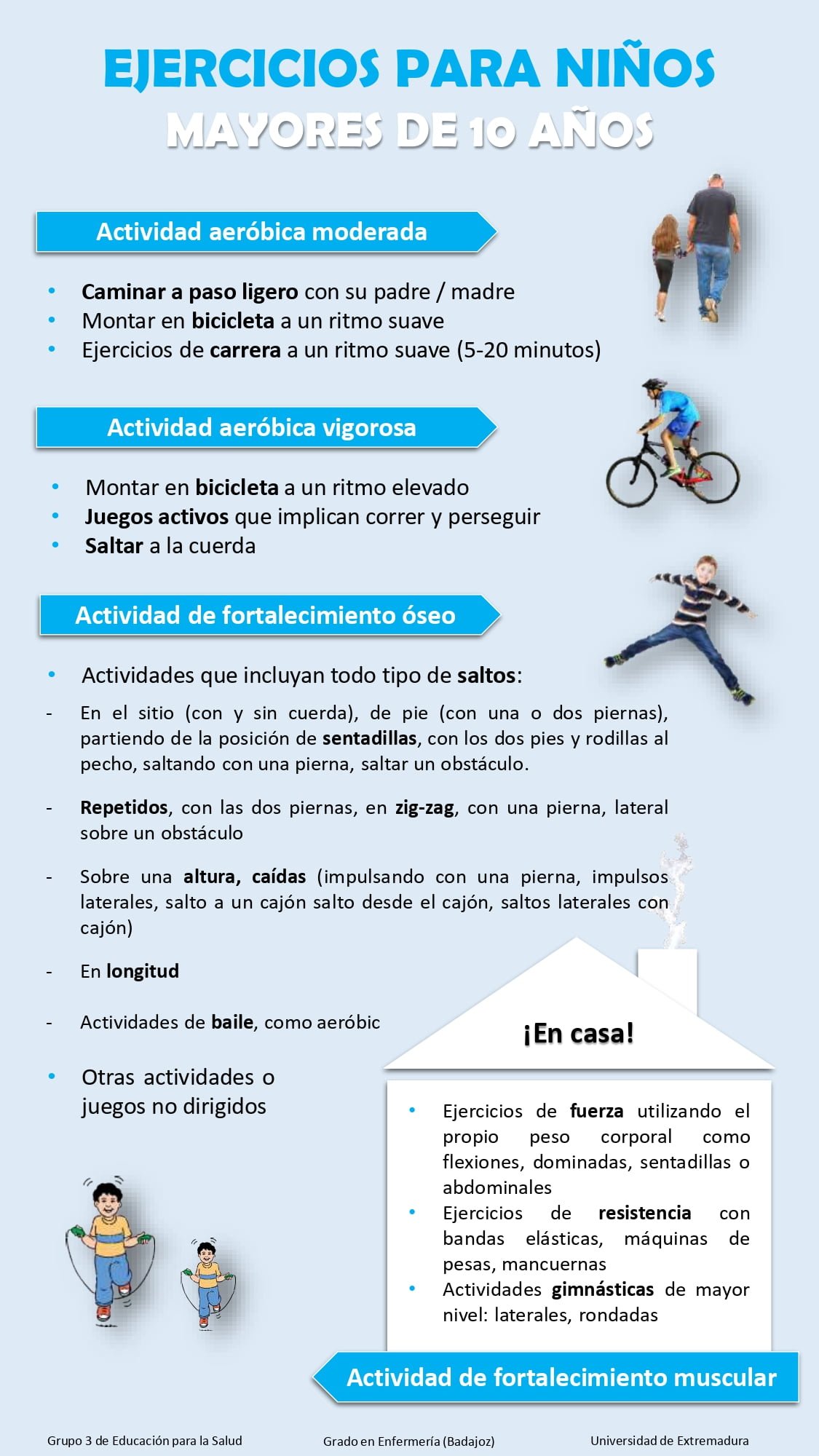 Ejercicios mayores de 10 años