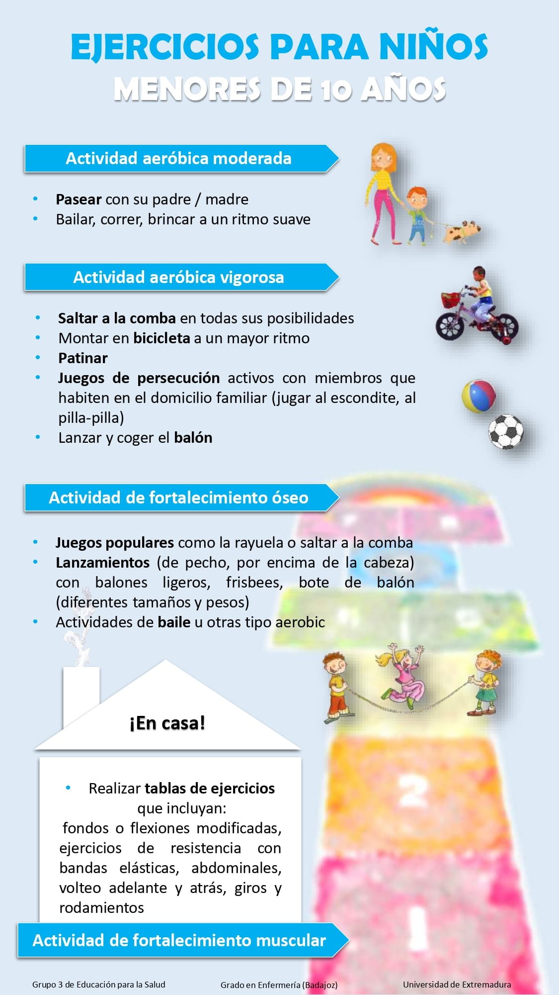 ejercicios menores de 10 años